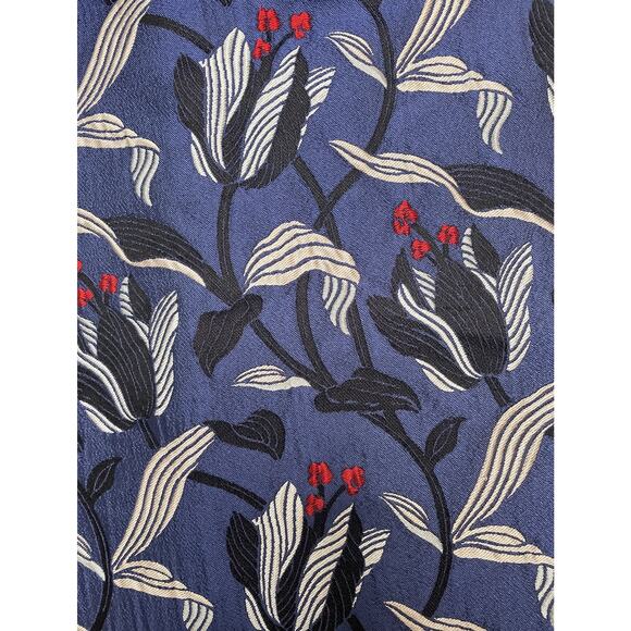 Escada Blue Red White Floral Silk Sheath Dress 42 US 12 SS Fitted Tulip Jacquard - Picture 7 of 12